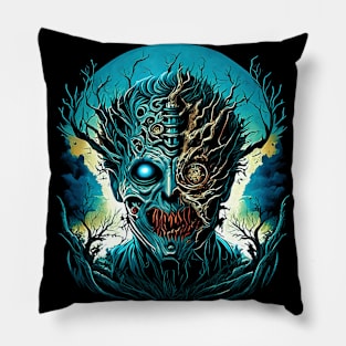 "Psychedelic Haunts: Unique and Colorful Halloween Horrors" Pillow