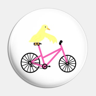 Duck On A Light Pink Bicycle Pin
