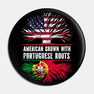 American Grown with Portuguese Roots USA Flag Pin