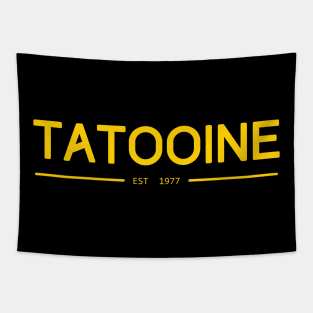 TATOOINE yellow text Tapestry