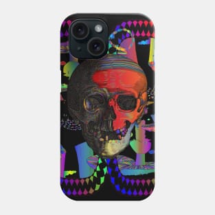 Trippy Psychedelic Skull Colorful Mushroom Skeleton Phone Case