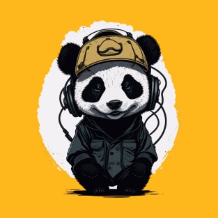 baby panda wearing a Japanese hat T-Shirt