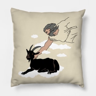 God loves evil goat Pillow