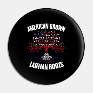 American Grown Awesome Laotian Roots Laos DNA Tree Laos Flag Pin