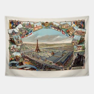 Exposition Universelle de Paris Vintage Poster 1889 Tapestry