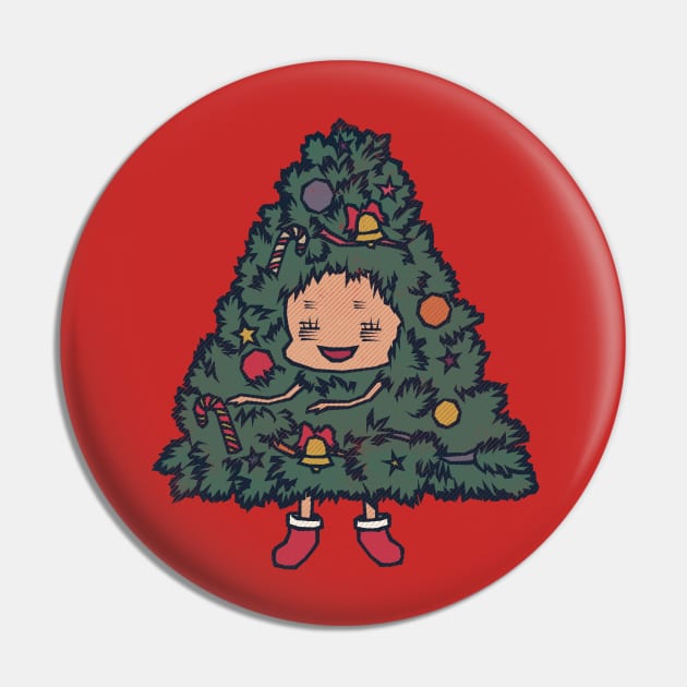 Cute Christmas Tree Charmy Pin by Cartoonime Stoner