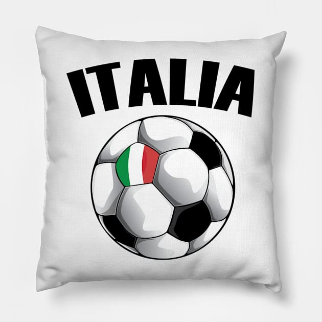 Italy Football - Italia Flag Soccer Ball Pillow by TheInkElephant