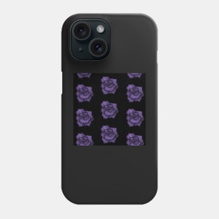 Purple Pearl Rose Pattern Phone Case