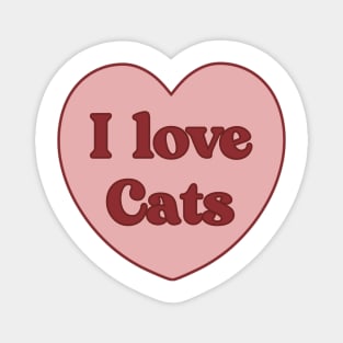 I love cats heart aesthetic dollette coquette pink red Magnet