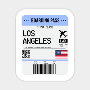 Boarding Pass Los Angeles Flight Ticket Magnet