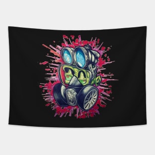 New School Style Zombie Gas Mask Color Effect Art Tapestry