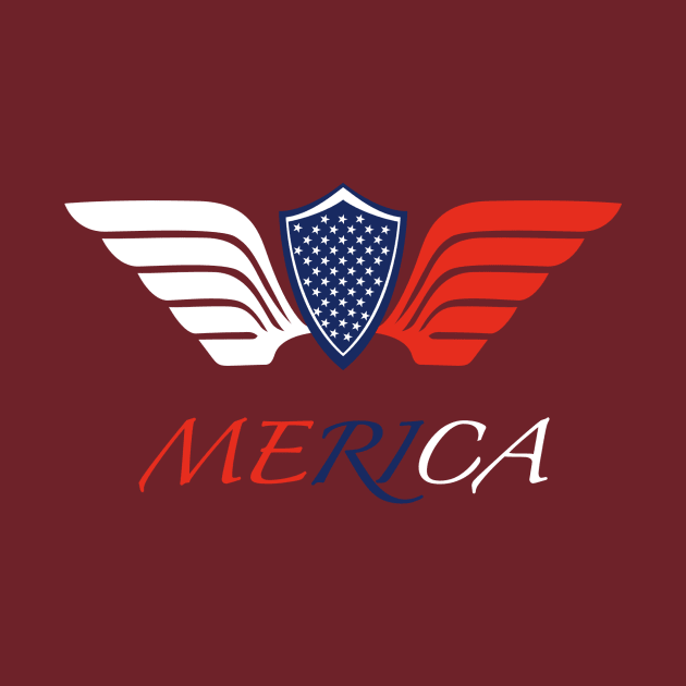 Patriotic American Eagle T-Shirt by ABC Art
