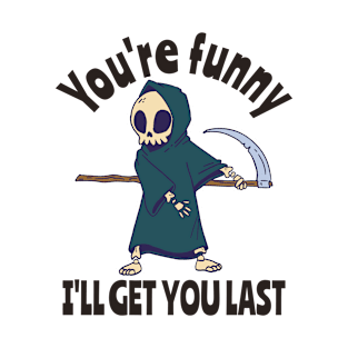 Funny Grim Reaper Skeleton Halloween Costume T-Shirt