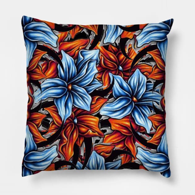 Colorful flowers Pillow by MONMON-75