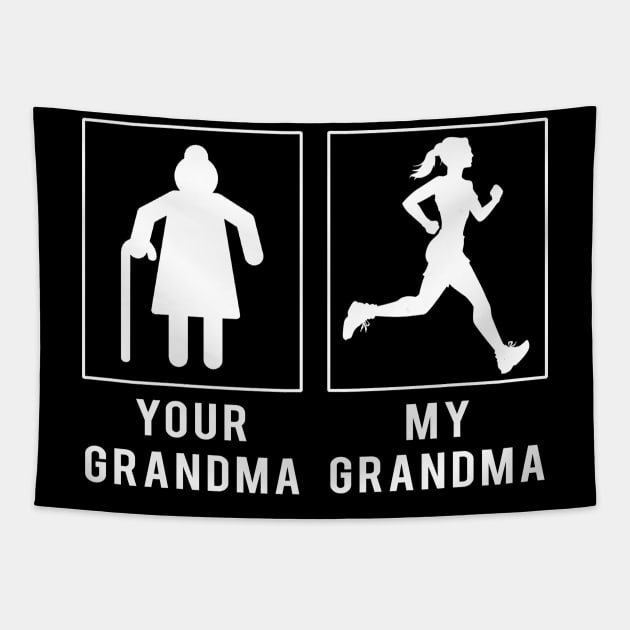 running your grandma my grandma tee for your grandson granddaughter Tapestry by MKGift
