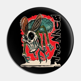 Buzz Off Nasty Skull Faced Fly Pin