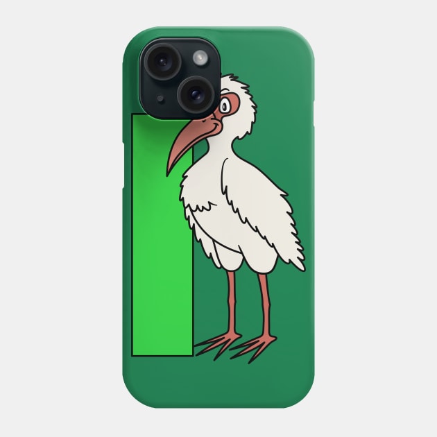 Letter I with Ibis Phone Case by BoombasticArt