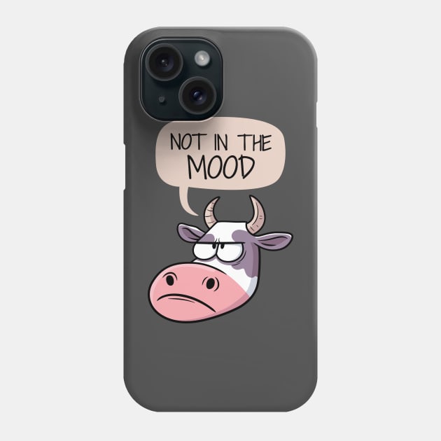Moody Cow Not In The Mood Phone Case by JS Arts