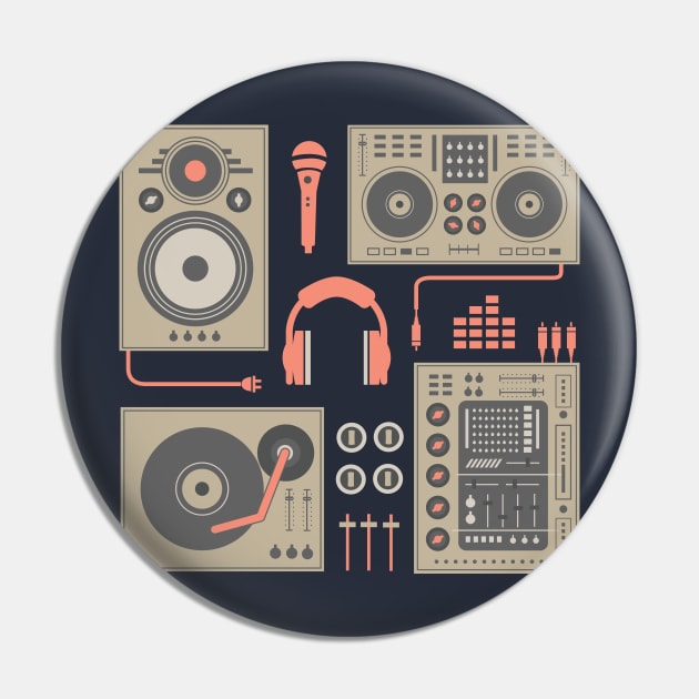 DJ Turntable Set Pin by Digster