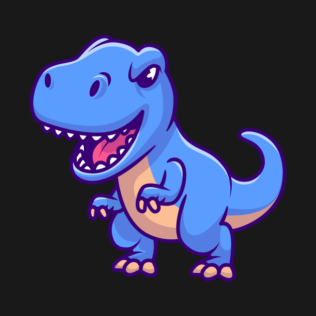 Cute Blue Tyrannosaurus Rex by MaiKStore