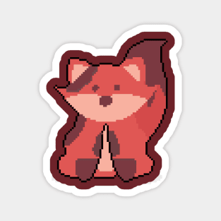 Orange Fox Finesse: Pixel Art Design for Fashionable Appare Magnet