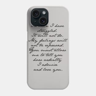 JANE AUSTEN Pride and Prejudice Mr. Darcy Engagement Speech Phone Case