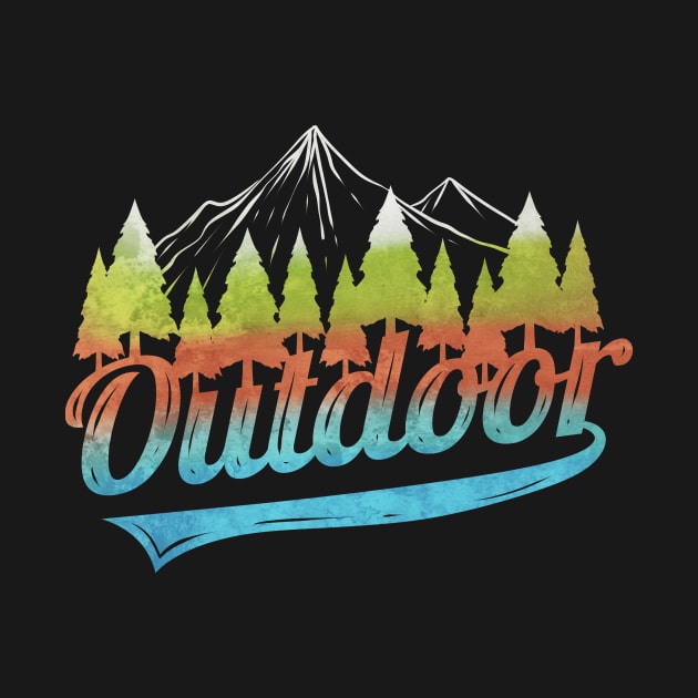 Logo Outdoor With Mountains And Forest On Camping by SinBle