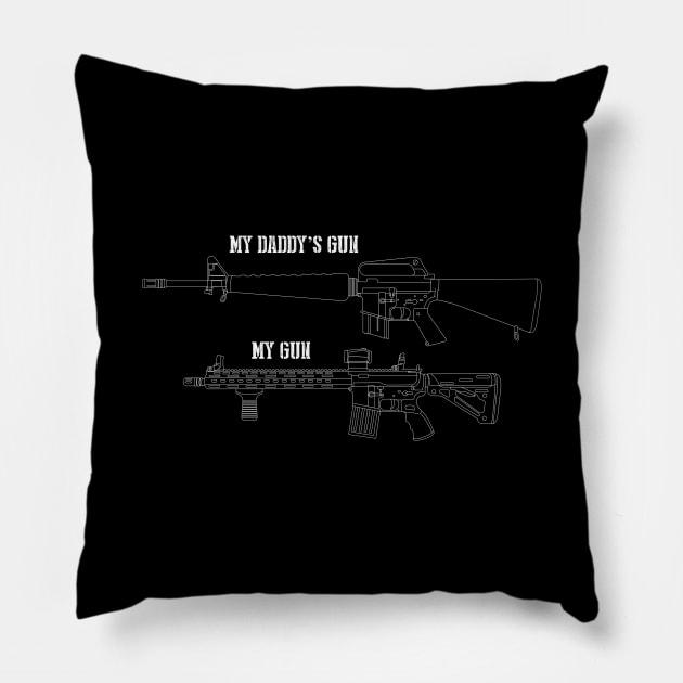 My Daddy's Gun Pillow by triggerleo