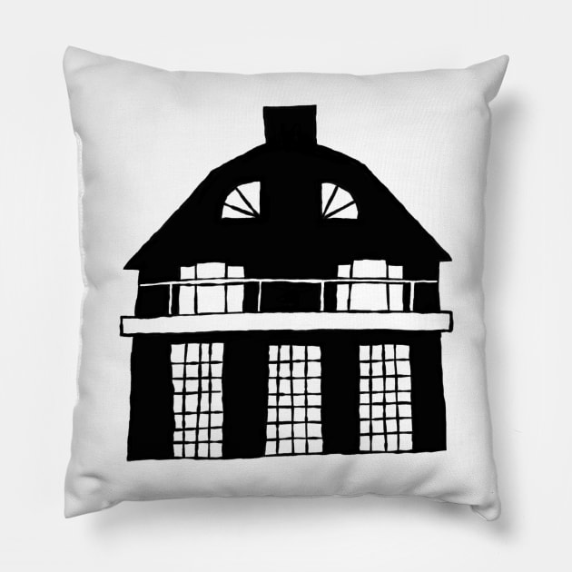 Get out! (Amityville Horror) Pillow by EstrangedShop