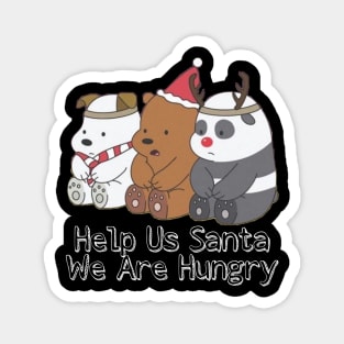 Santa Clause Cute Bear Hungry Magnet