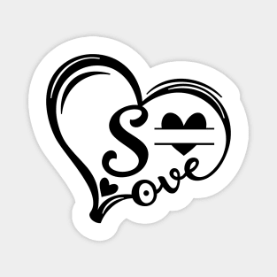 letter s monogram in the shape of love Magnet