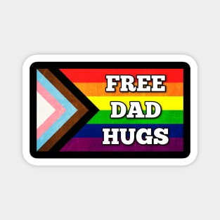 Free Dad Hugs - Pride Flag Magnet