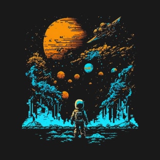 Space Man Pixel Art T-Shirt