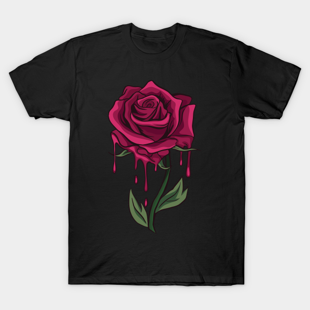 Bleeding Red Rose - Rose - T-Shirt