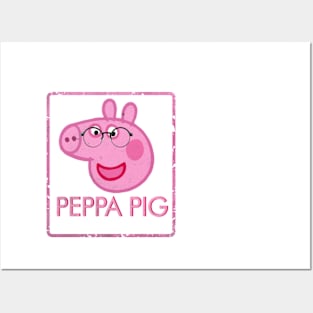 Poster Peppa Pig verde,azulecor-de-rosa - 1.1 x 1.55 m - Sanders