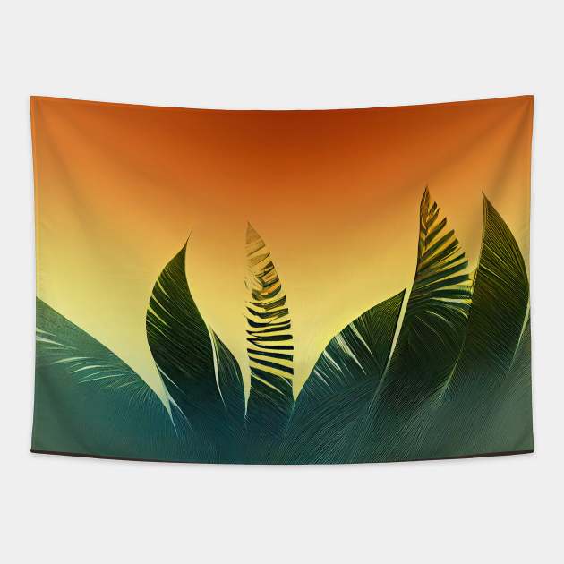 Tropical palm 10 Tapestry by MCAshe spiritual art 