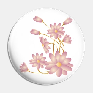 Floral background with vintage  flowers Pin