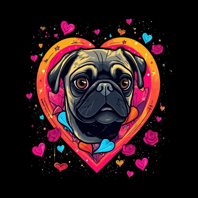 Pug Valentine Day by JH Mart