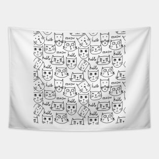 Kittens Cats Design CUTE CATE FACES Tapestry