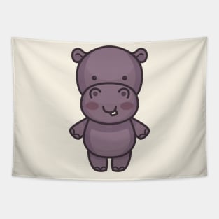 Cute Hippopotamus Cartoon Tapestry