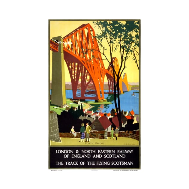 Forth Bridge Scotland Vintage Railway Poster 1928 by vintagetreasure