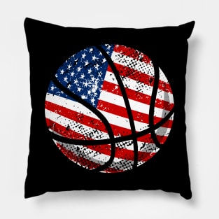 Basketball American Flag 4Th Of July Pillow