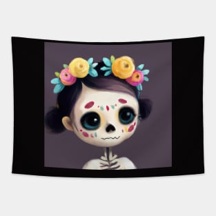 Cute sugar skull girl Tapestry