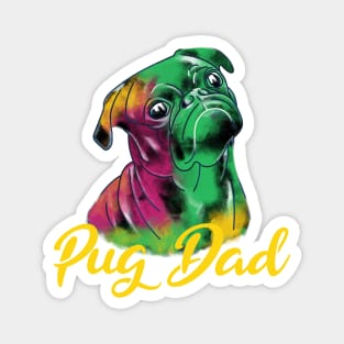 Black Pug Dad Graffiti Style Magnet