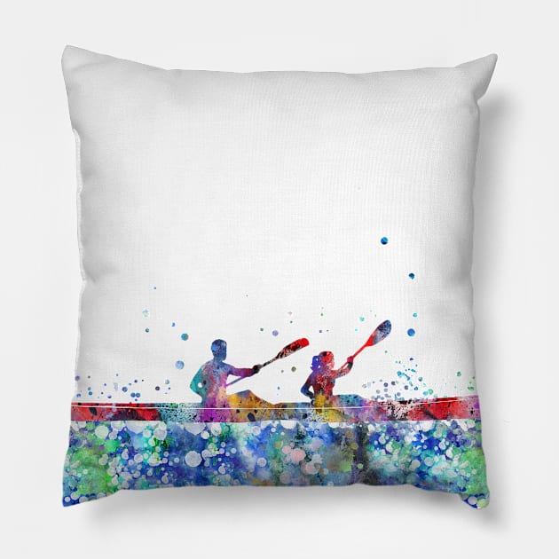 Rowing couple Pillow by RosaliArt