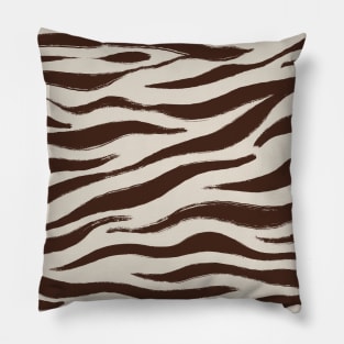Elegant Earthy Zebra Animal Print Boho Pillow