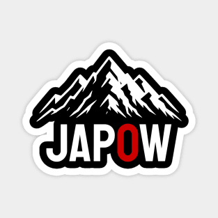 JAPOW Japan Powder Snow Snowboard Sticker - White Magnet