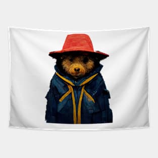 Bear with Red Hat _amp_ Blue Coat Tapestry