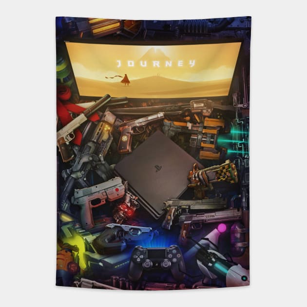 Playstation No Gun Tapestry by Rachid Lotf