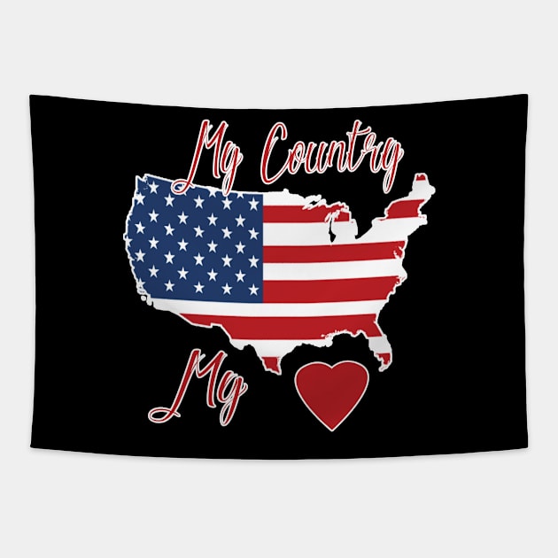 My Country My Heart Tapestry by DesigningJudy